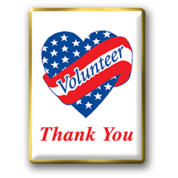 In Stock Patriotic Volunteer Pin / Our famous “Volunteer Heart” theme